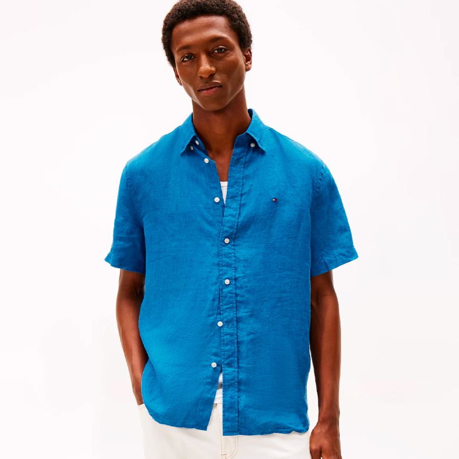 short-sleeved-shirt-in-washed-effect-linen