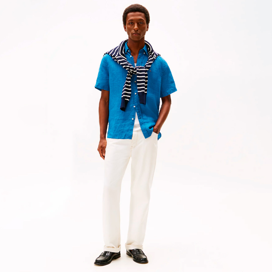 camisa-de-manga-curta-em-linho-com-efeito-lavado