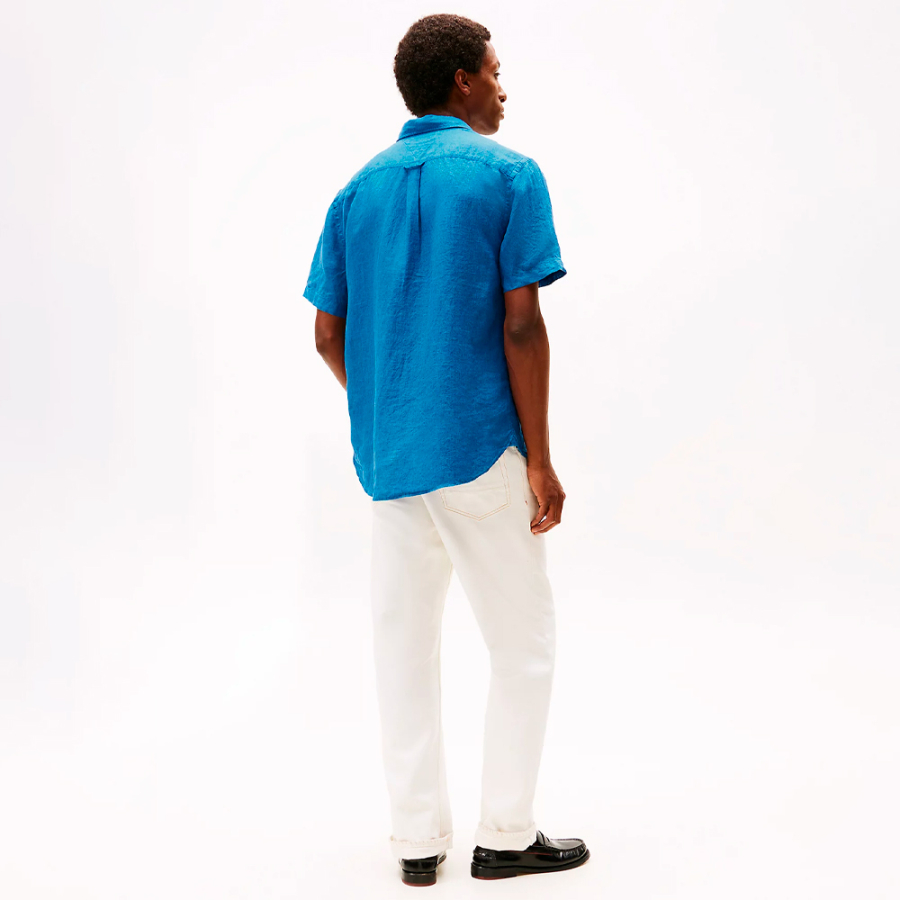 chemise-a-manches-courtes-en-lin-effet-delave