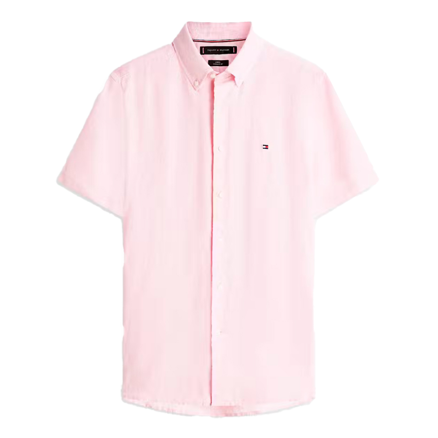 chemise-a-manches-courtes-en-lin-effet-delave