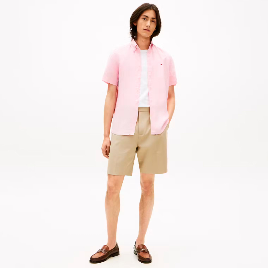 camisa-de-manga-curta-em-linho-com-efeito-lavado