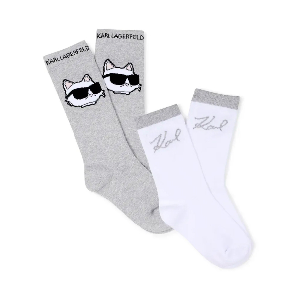 Karl Lagerfeld Chaussettes Gris - Lot de 2 - Chaussettes Ikon Choupette pour enfants - 39 - Ref 19 €