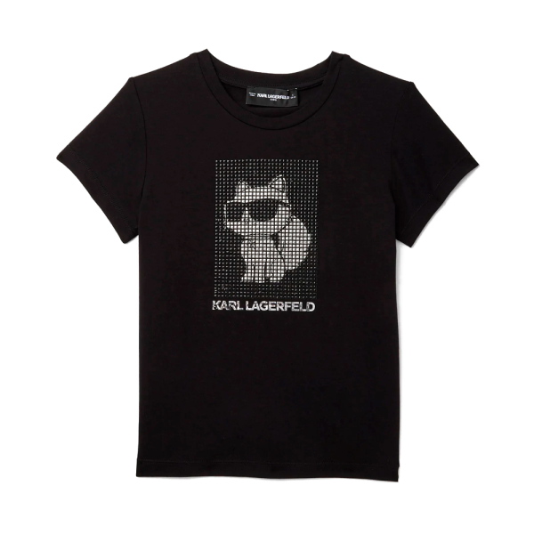 Karl Lagerfeld T-shirts et tops Noir - T-shirt strass Ikon Choupette pour enfants - 14A - Ref 45 €