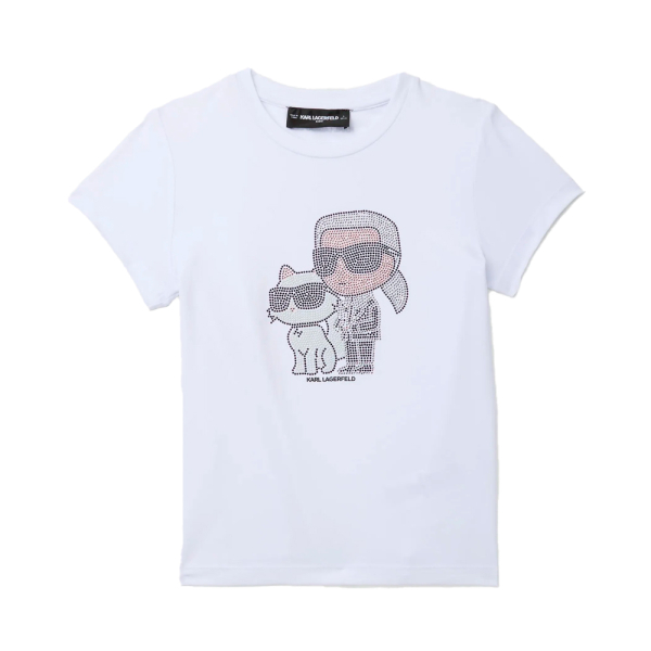 Karl Lagerfeld T-shirts et tops Blanc - T-shirt strass Ikon Choupette pour enfants - 14A - Ref 45 €