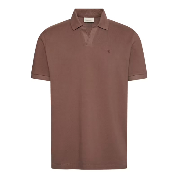 Calvin Klein Polos Brun - Polo en piqu de coton col ouvert - XL - Ref 56 €