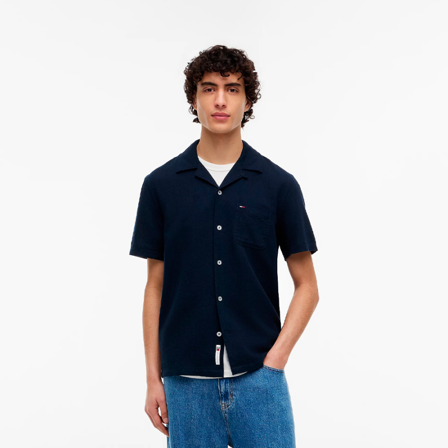 chemise-a-manches-courtes-en-lin-melange chemise-a-manches-courtes-en-lin-melange