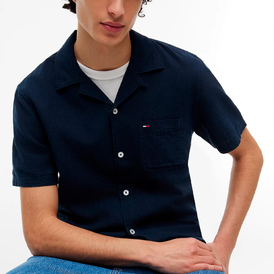 chemise-a-manches-courtes-en-lin-melange chemise-a-manches-courtes-en-lin-melange