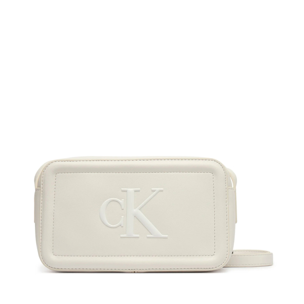 Calvin Klein Sac bandoulire style appareil photo avec monogramme distinctif - U Blanc- Ref 56 €