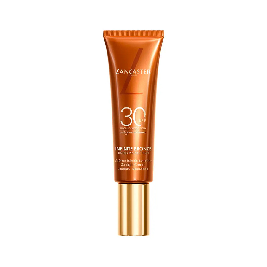 infinite-bronze-protector-solar-facial-spf30-con-maquillaje