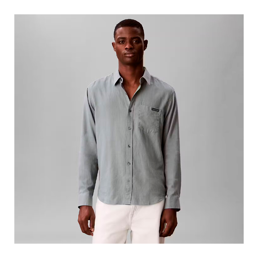 camisa-classica-de-linho-casual-lisa