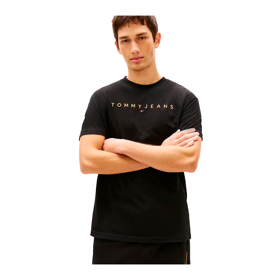 t-shirt-en-maille-avec-logo-lineaire-brode t-shirt-en-maille-avec-logo-lineaire-brode
