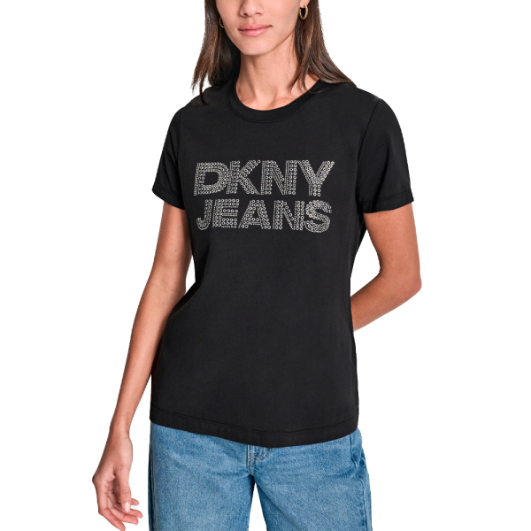 Dkny T-shirts hauts et polos Noir - T-shirt illets avec logo DOMESTUD JEANS - XS - Ref 37 €