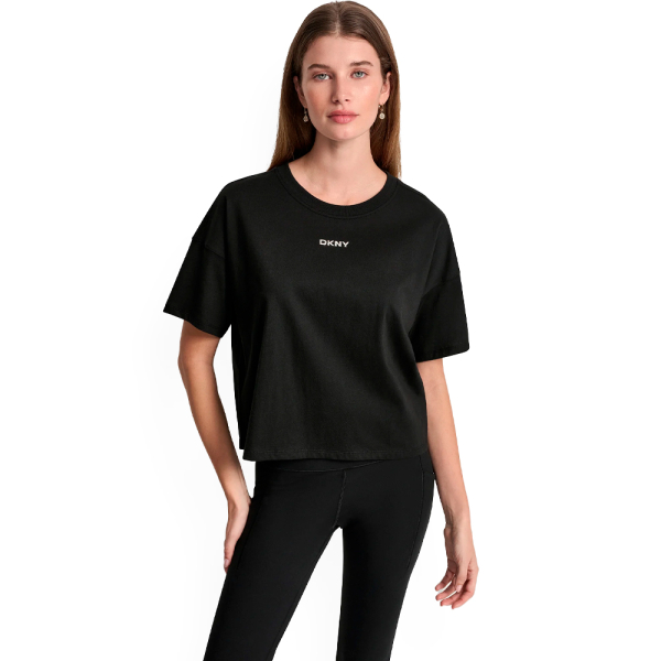 Dkny T-shirts hauts et polos Noir - T-SHIRT LOGO MTALLIQUE - XS - Ref 29 €