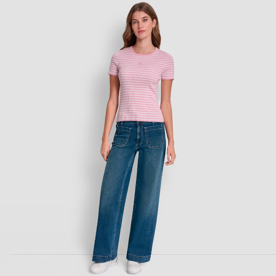 t-shirt-raye-a-col-rond