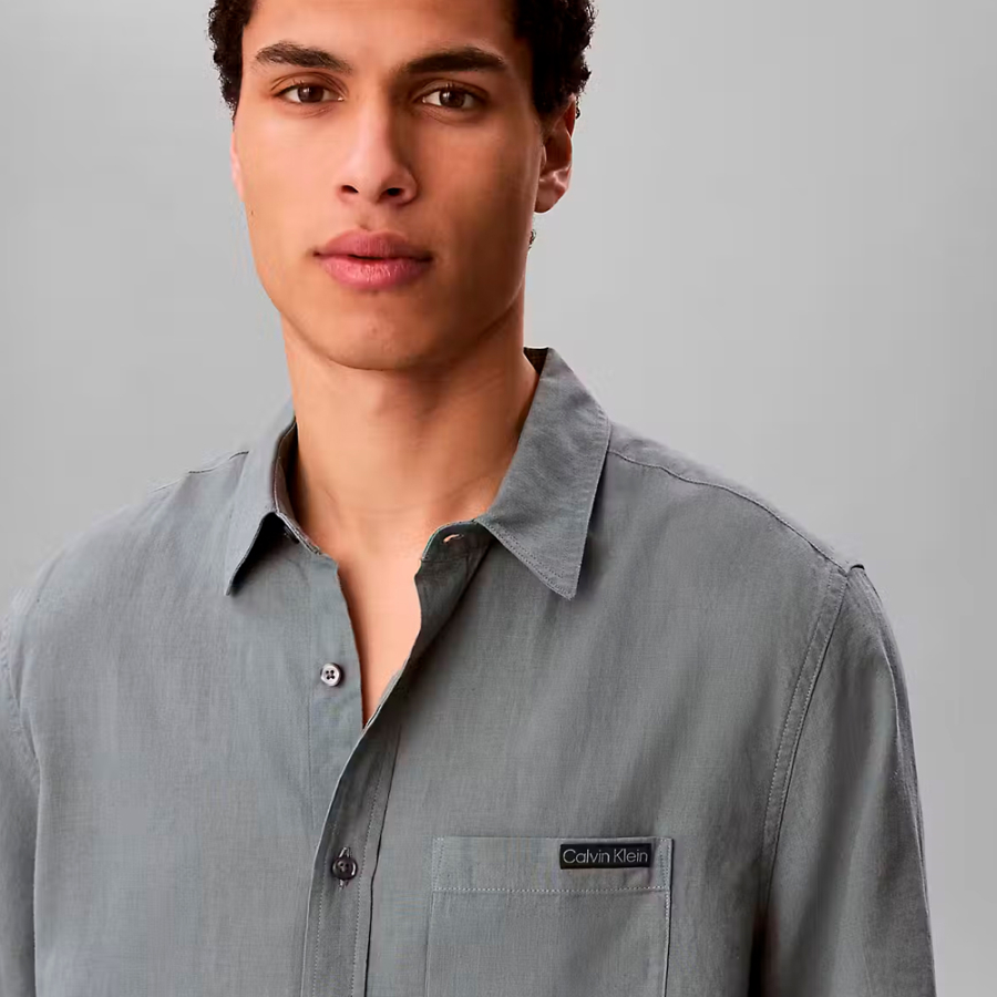 camisa-classica-de-linho-casual-lisa