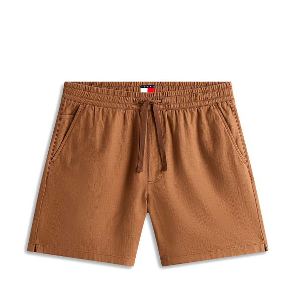 Tommy Hilfiger Pantalons Brun - Short en lin jambes larges avec logo - S - Ref 52 €