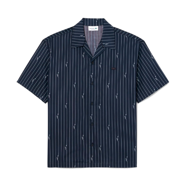 Lacoste T-shirts Noir - Chemise ample en twill imprim - M - Ref 98 €