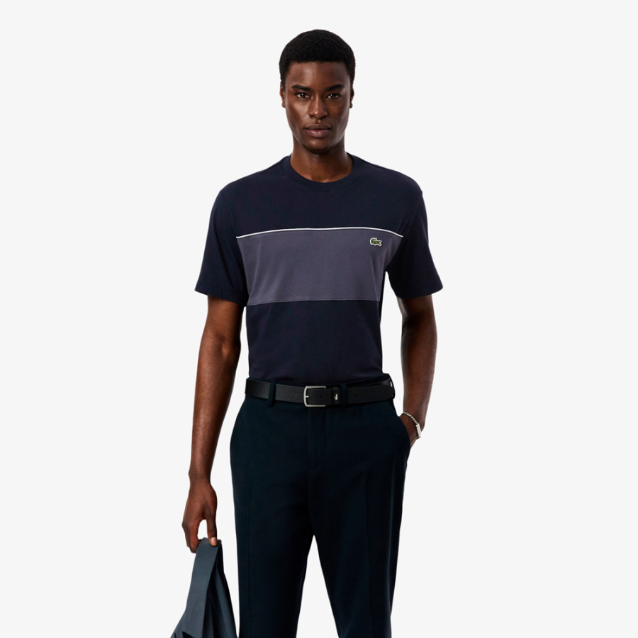 t-shirt-en-coton-a-blocs-de-couleur t-shirt-en-coton-a-blocs-de-couleur