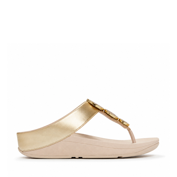 Fitflop Sandales entre-doigts mtallises HALO perles circulaires - 36 Beige- Ref 74 €