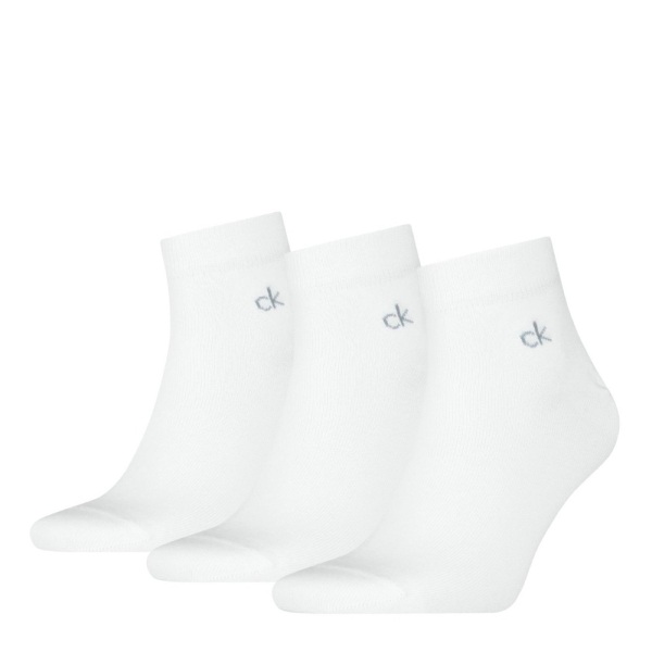 Calvin Klein Chaussettes Blanc - PAQUET DE 3 CHAUSSETTES QUARTIERS 701234209804 - 3942 - Ref 10 €