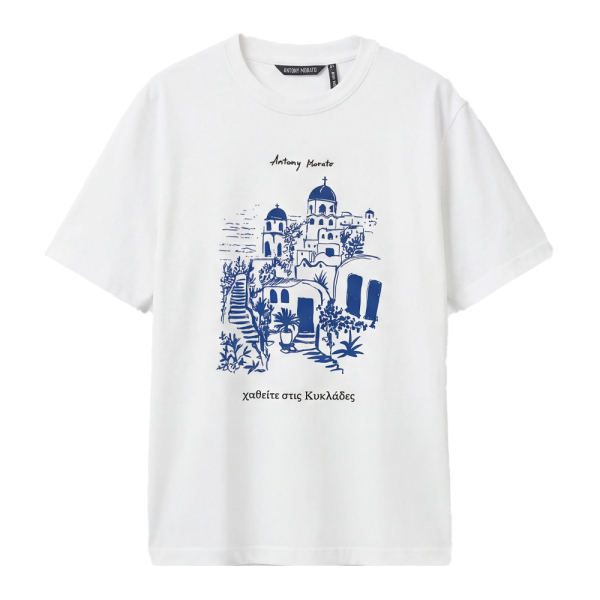 Antony Morato T-shirts Crme - T-SHIRT COUPE DCONTRACTE AVEC IMPRIM SANTORINI - L - Ref 35 €