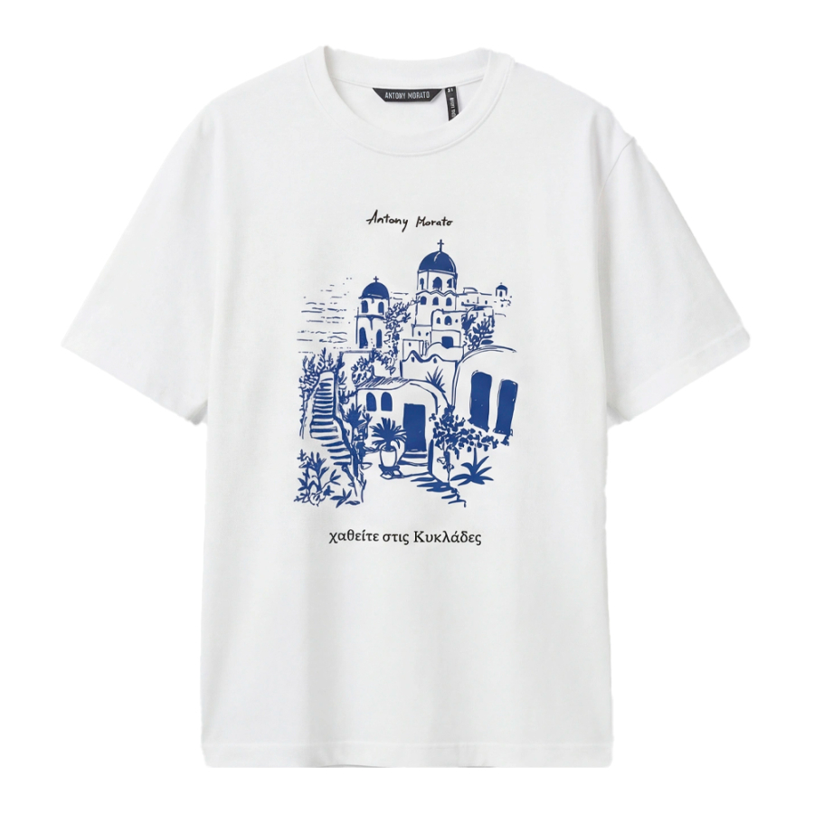 camiseta-de-modelagem-relaxada-com-estampa-santorini camiseta-de-modelagem-relaxada-com-estampa-santorini