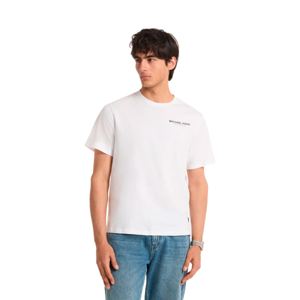 Michael Kors T-shirts Blanc - T-shirt en maille de coton uni avec logo graphique - S - Ref 51 €