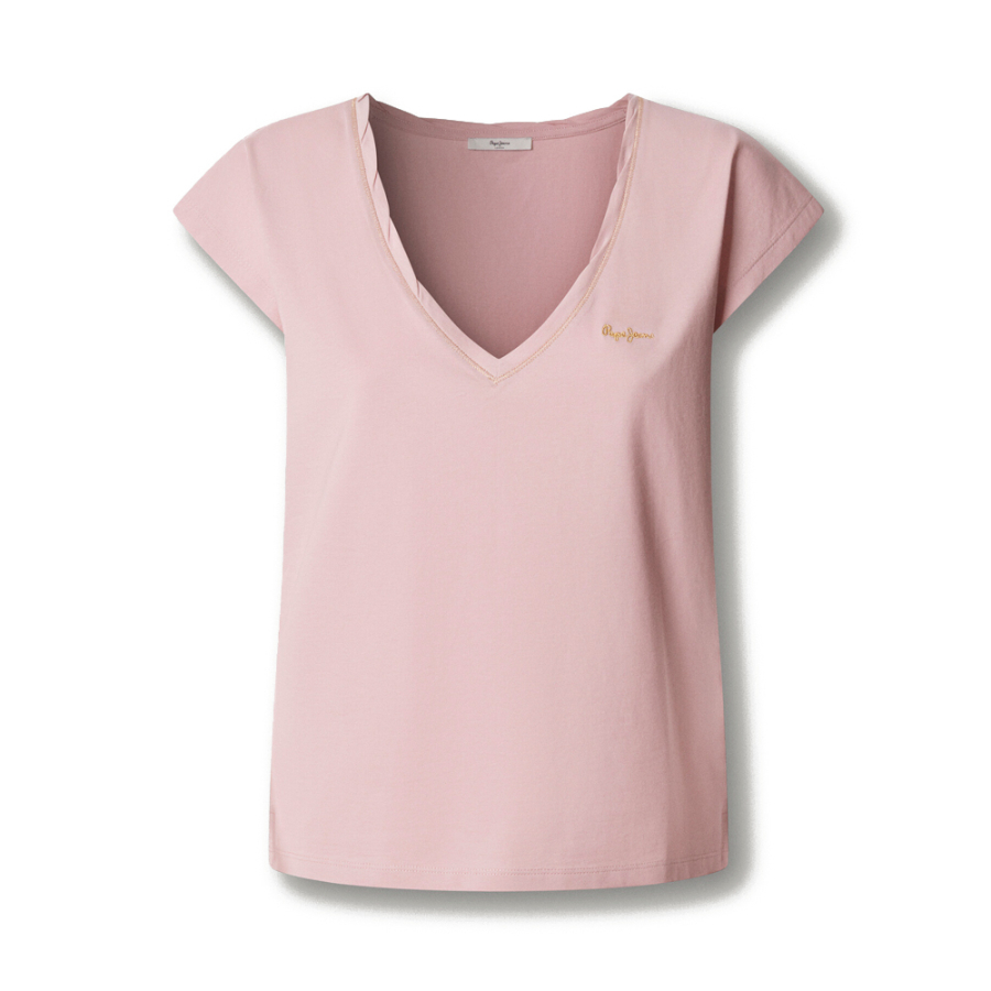 t-shirt-mit-v-ausschnitt-und-aufgedrucktem-logo