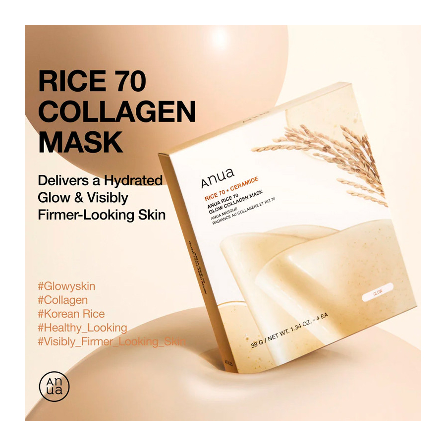 rice-70-glow-collagen-mask-4-units-mascara-facial-iluminadora-pele-de-vidro rice-70-glow-collagen-mask-4-units-mascara-facial-iluminadora-pele-de-vidro