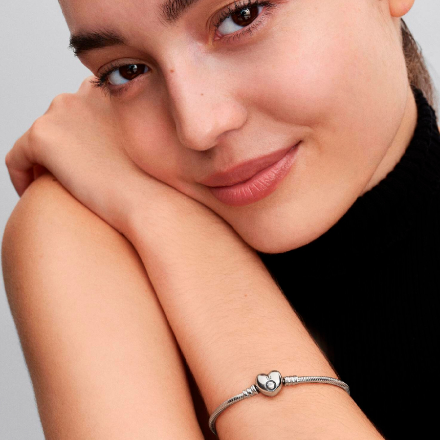 pulsera-diseno-cadena-de-serpiente-y-corazon-de-moments-594594c00 pulsera-diseno-cadena-de-serpiente-y-corazon-de-moments-594594c00