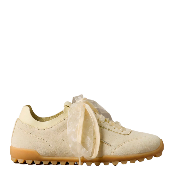 Calvin Klein Chaussures de course en daim avec organza - 38 Jaune- Ref 108 €