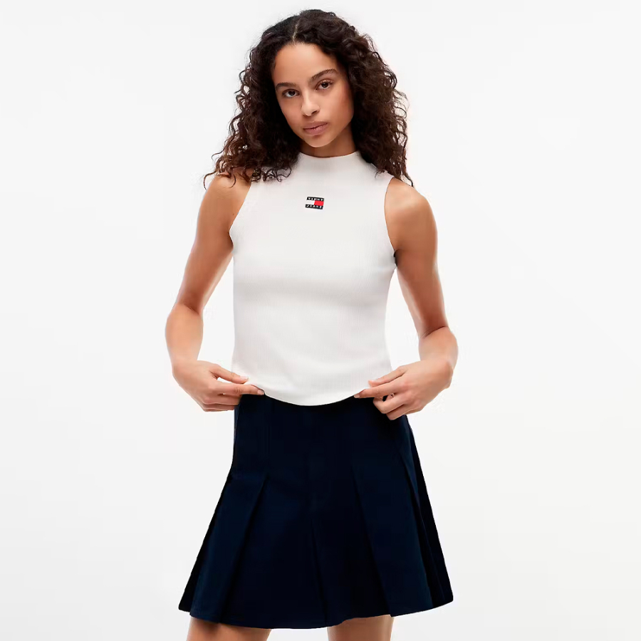 slim-badge-rib-mock-t-shirt slim-badge-rib-mock-t-shirt