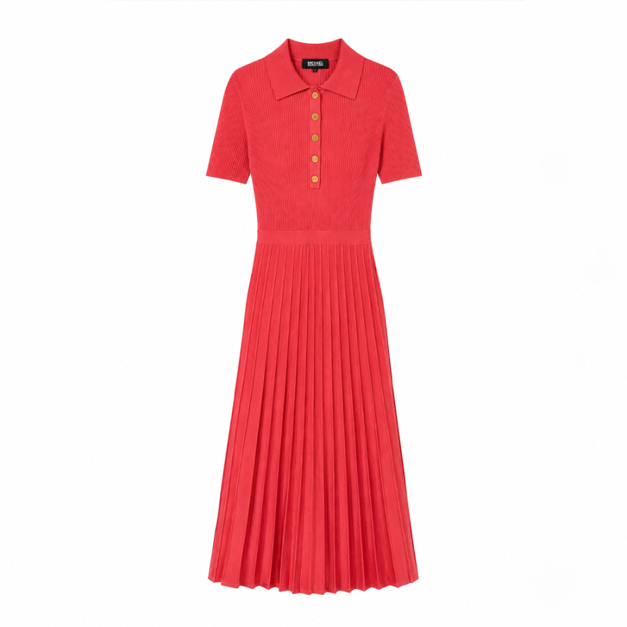 vestido-midi-tipo-polo-de-punto-elastico-acanalado