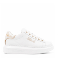 01G-WHITE LTHR W/GOLD