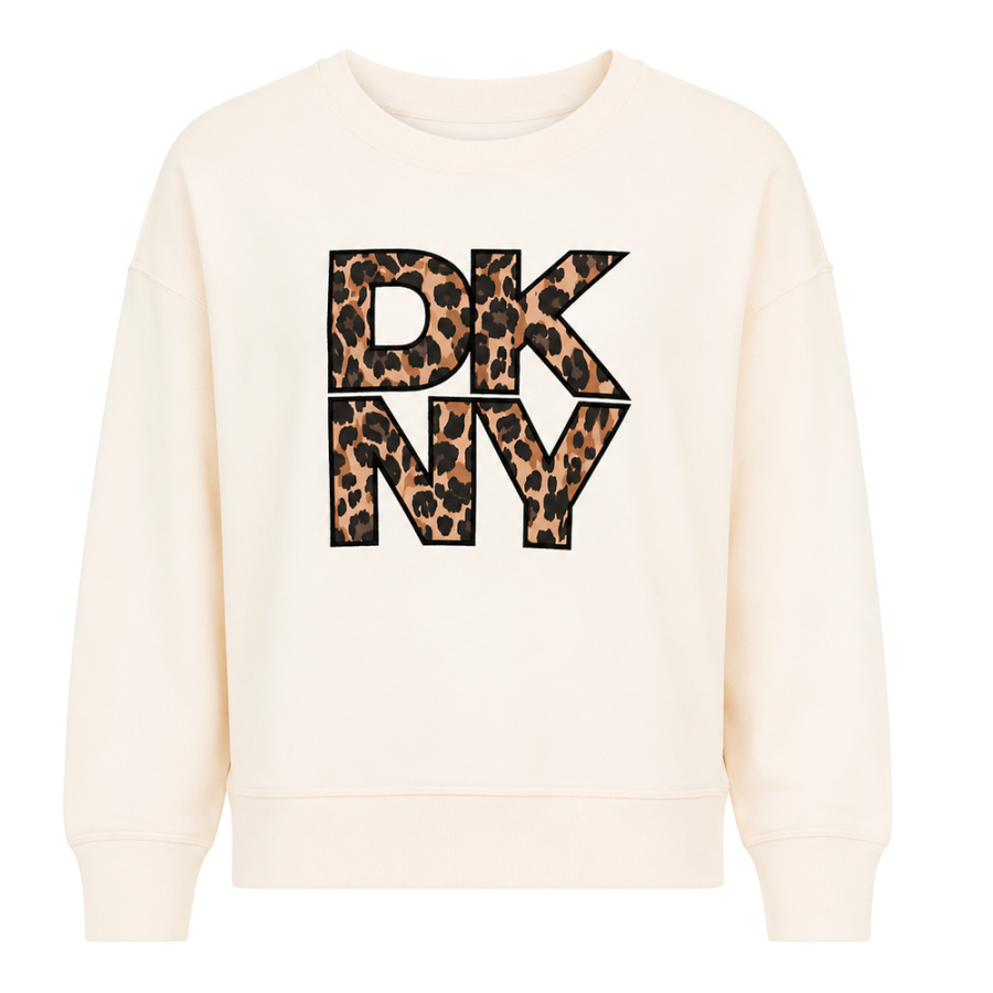sudadera-dkny-stacked-leopard-logo-crew-neck