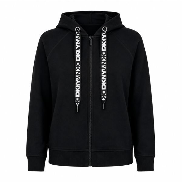 Dkny Vestes en maille et pulls Noir - VESTE FERMETURE CLAIR AVEC DEUX LOGOS TNE - XS - Ref 71 €
