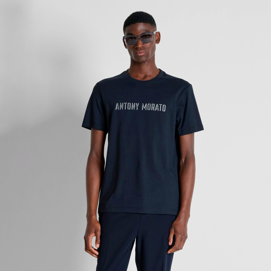 regular-fit-t-shirt-with-matte-silver-logo regular-fit-t-shirt-with-matte-silver-logo