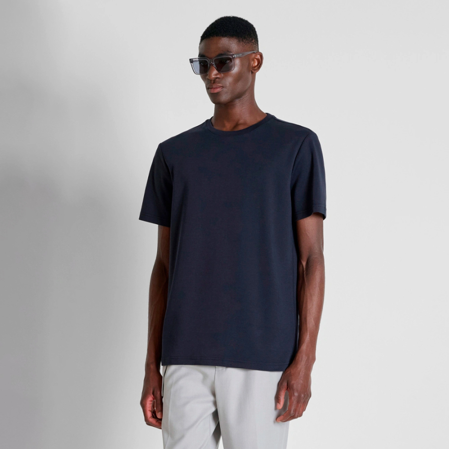 regular-fit-t-shirt-with-matte-silver-logo regular-fit-t-shirt-with-matte-silver-logo